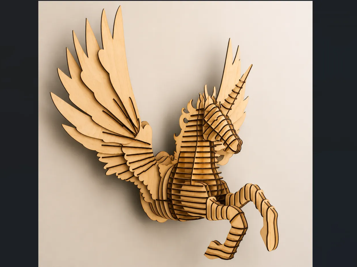 Pegasus Wall Hanging Sculpture with Winged Horse Motif