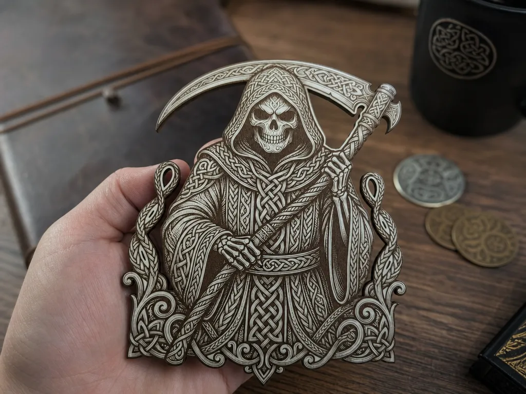 Grim Reaper Celtic Knot Wall Plaque