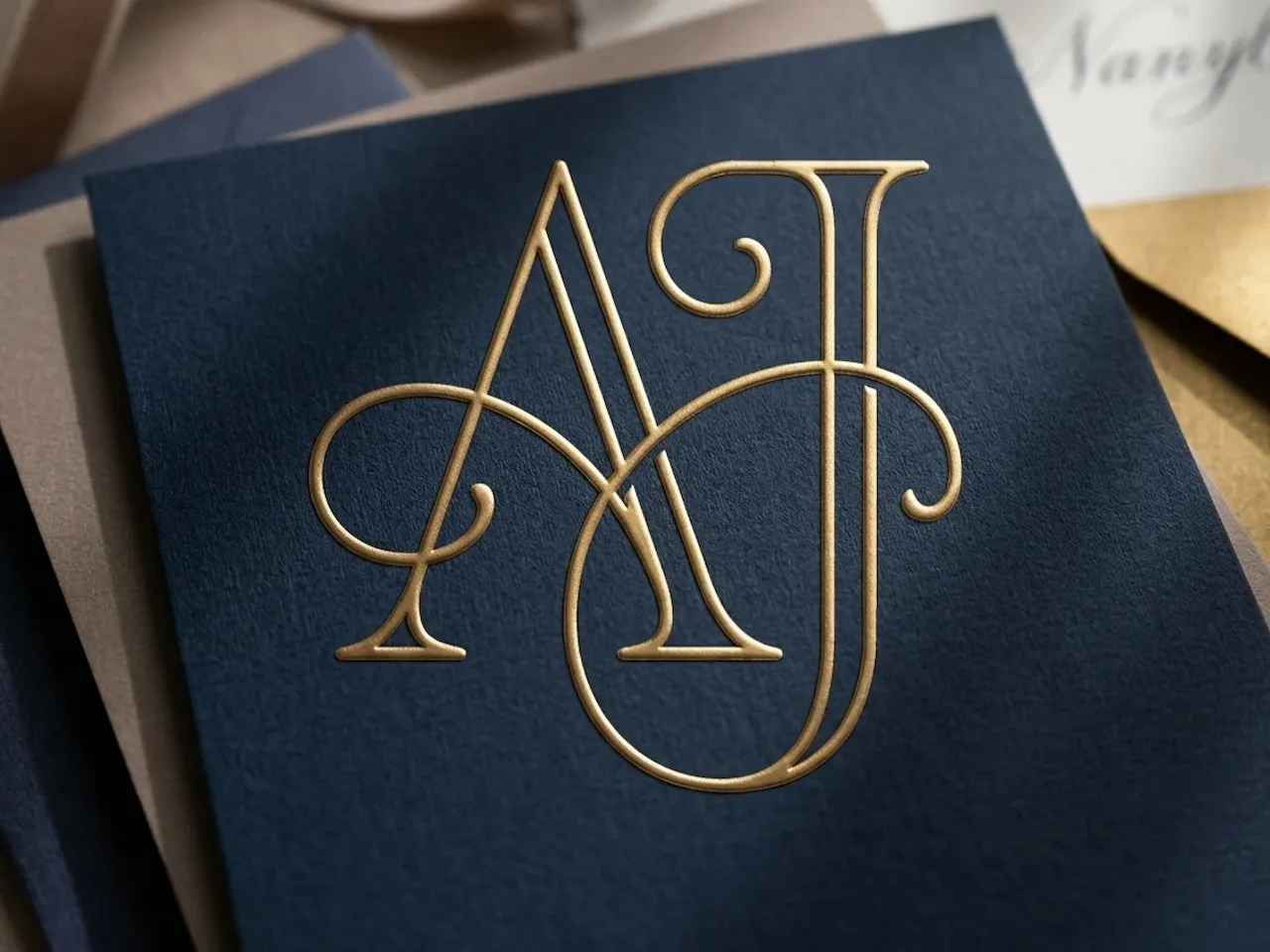 [Laser cut and engrave] AJ Signature Monogram Lettermark Logo
