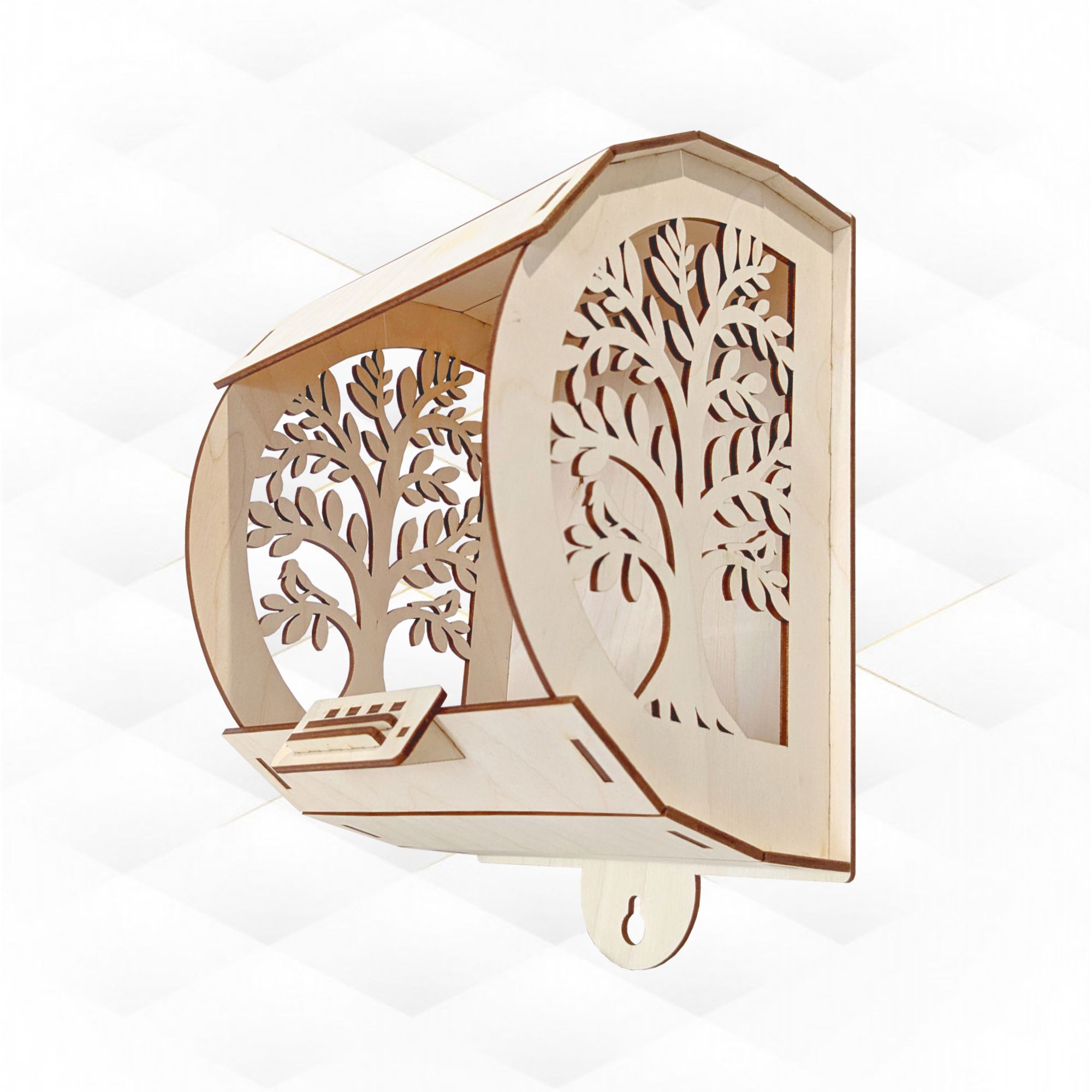 [Laser cut and engrave] Bird Feeders Tree Laser Cut Template, Garden House, Laser Cutting Design