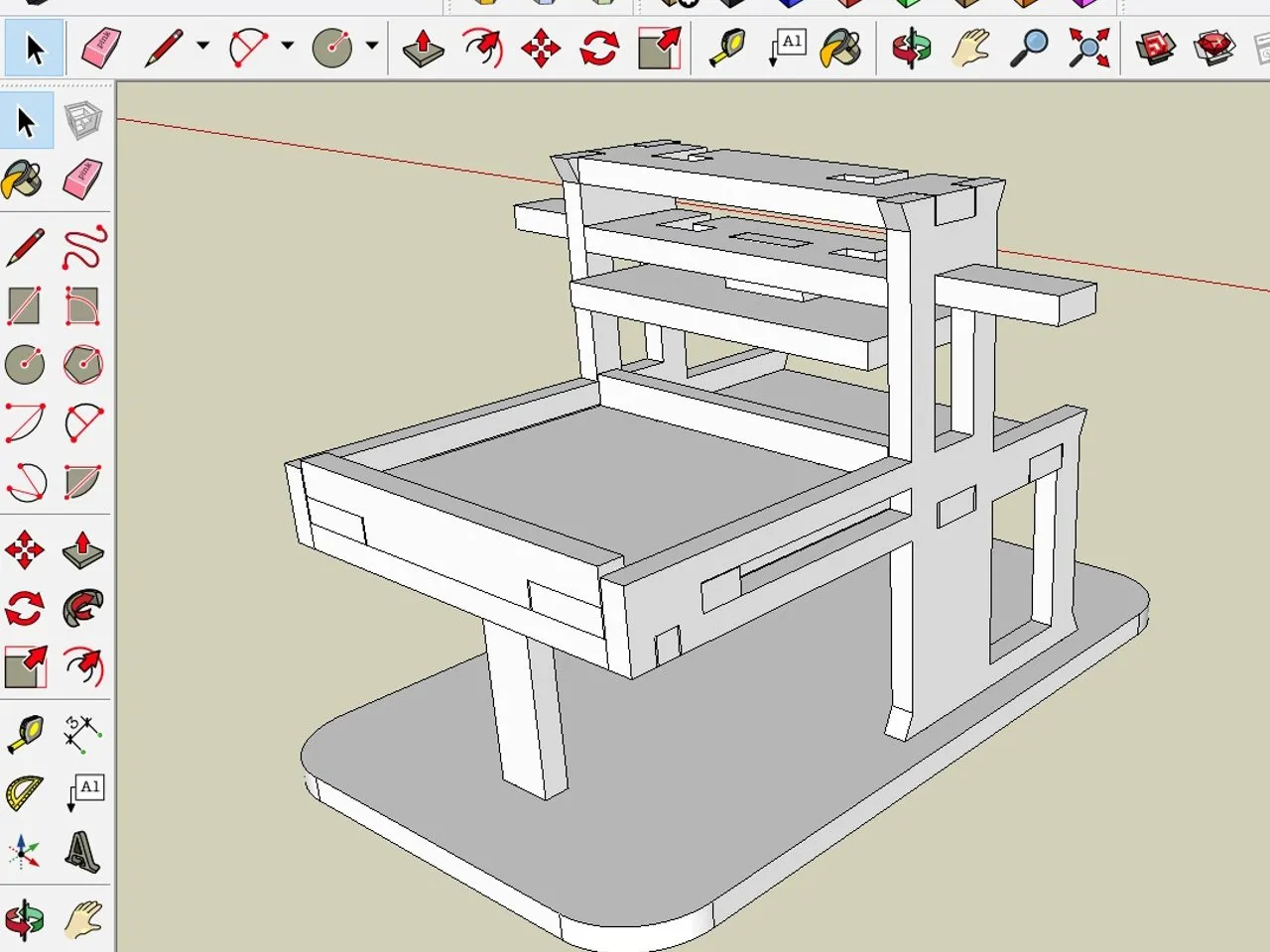 A Laser-Cut Mini Gutenberg Press for the Classroom instruction: step 2 - 📐 Designing the Press in SketchUp Make