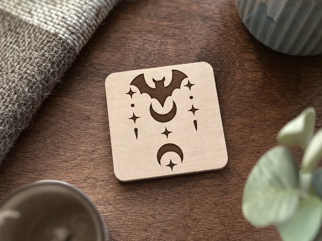 Celestial Bat Coaster (Design 2) Halloween coaster idea