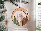 [Laser cut and engrave] 3D Christmas Ornament Frames Bundle. Xmas Tree Picture Frame Laser Cut File. Family Photo Holder. Holiday Decor. Xmas Quotes SVG