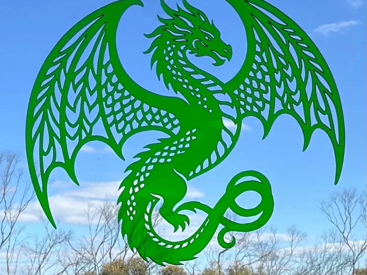 [Laser cut and engrave] Green Dragon Window Suncatcher Wall Hanging