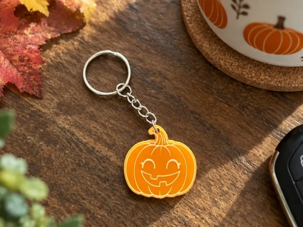 [Laser cut and engrave] Porte-clés citrouille souriante pour l'automne