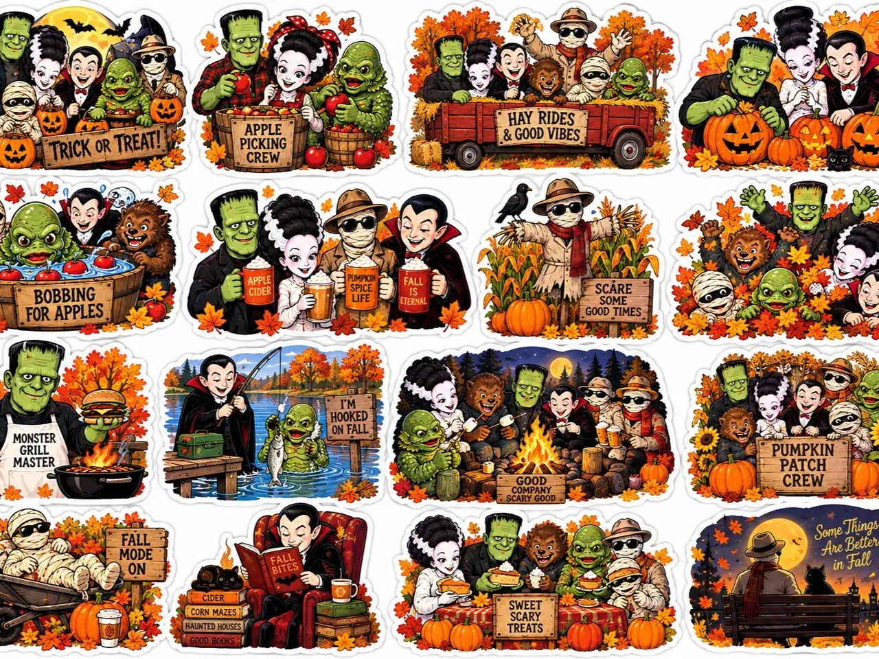 [Laser cut and engrave] Halloween Monster Themed Fall Activity Stickers
