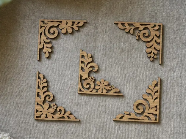 Floral Scrollwork Corner Accents for Picture Frames and Furniture