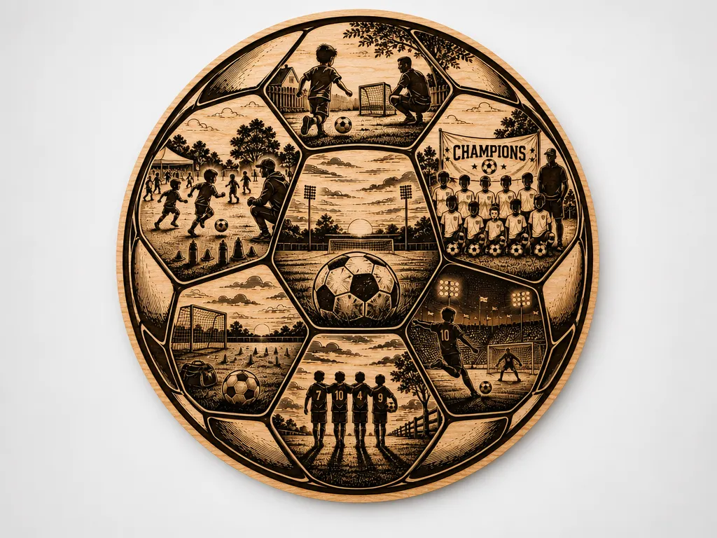 Soccer Ball Scenic Cut and Engrave