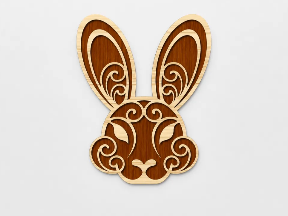 Bunny Head - Decorative Laser Cut Design