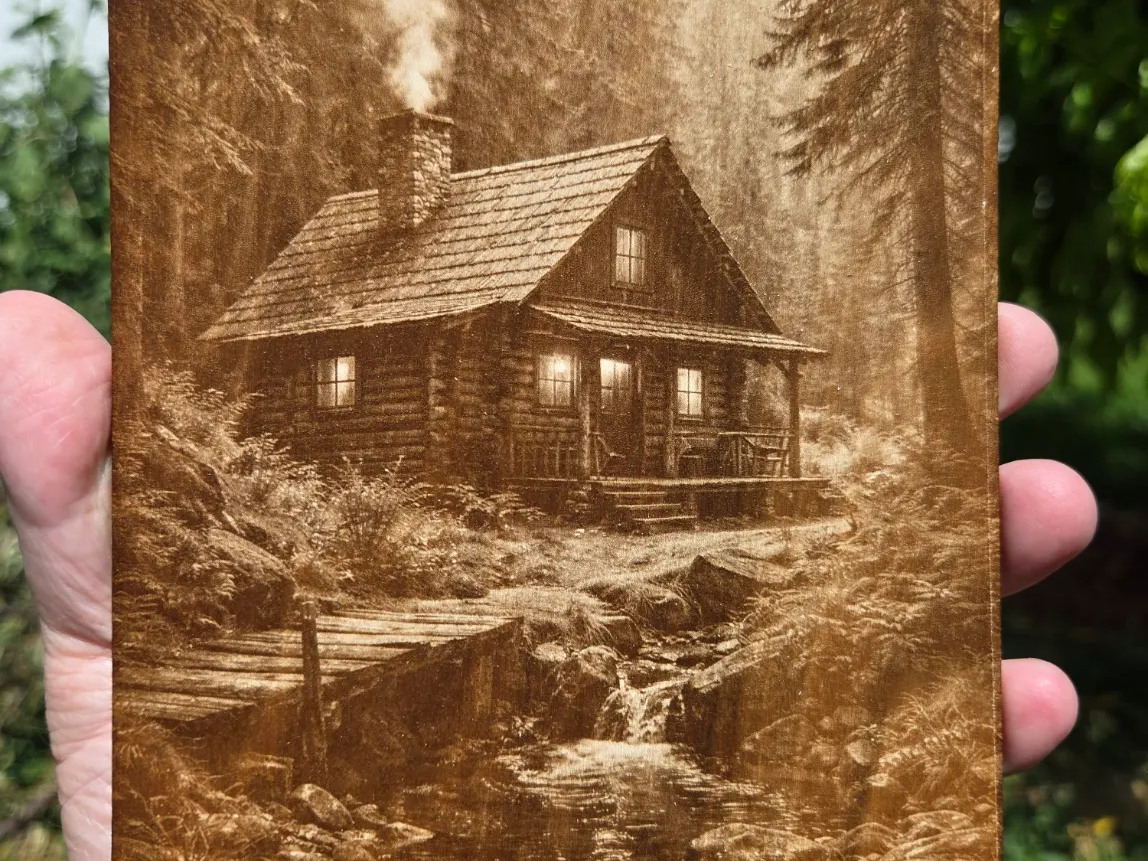 Rustic Cabin in the Woods Landscape Wall Art