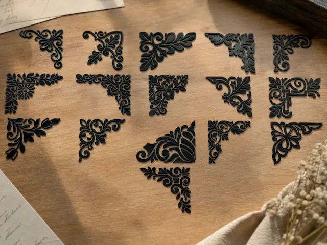 16 Ornate Corner Border Laser Cut Elements