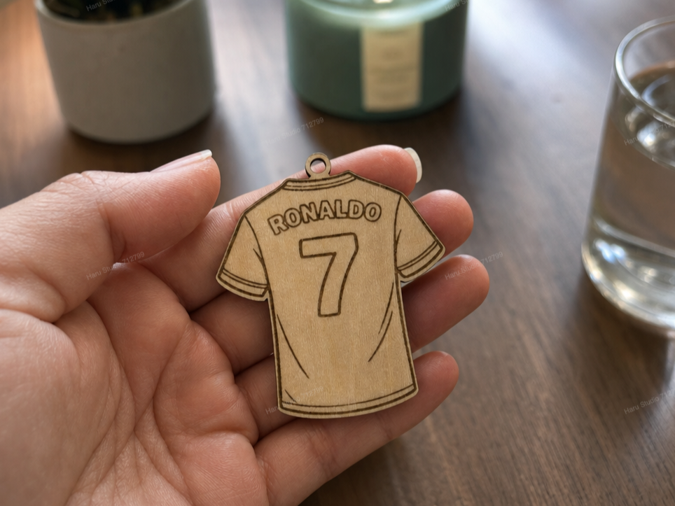 Ronaldo Number 7 Soccer Jersey Keychain Charm