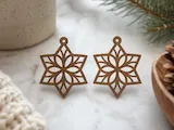 [Laser cut and engrave,Other] Wooden Snowflake Christmas Ornament Set
