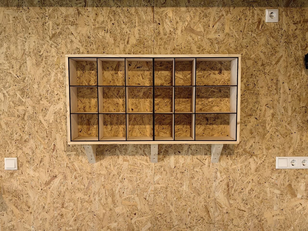 [Laser cut and engrave] Wooden Nine-Compartment Desktop Display Shelf for Collectibles