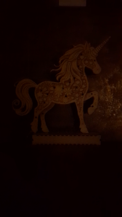 [Laser cut and engrave] Veilleuse licorne personnalisée avec prénom pour chambre d'enfant