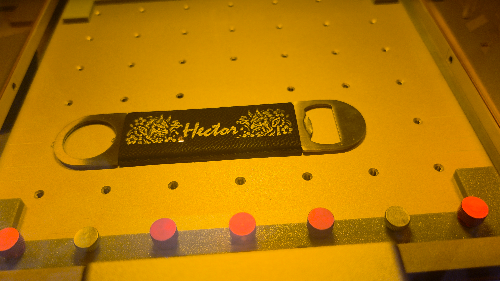 [Laser cut and engrave] Leather Wrapped Bottle Opener Featuring Japanese Oni Mask Motif