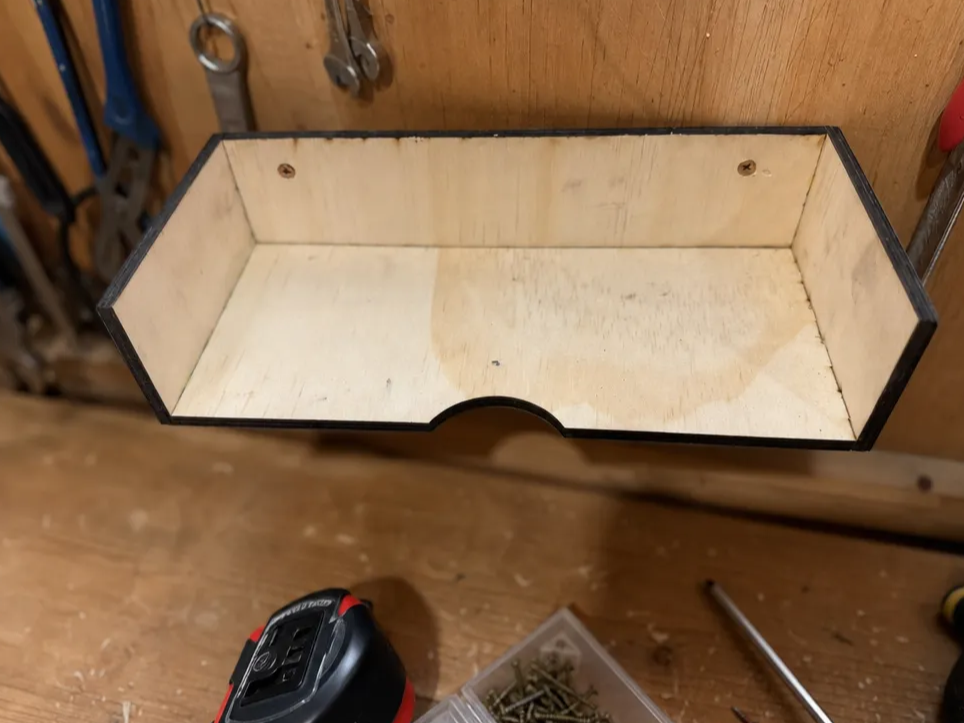 Wall Mounted Wooden Storage Shelf for Workshop Organization