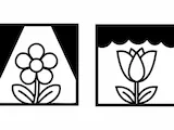 [Laser cut and engrave,Screen printing] Black and Natural Wood Square Blocks with Floral Motifs