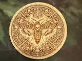 [Laser cut and engrave] Untersetzer Totenkopf-Motte / Coaster Deathhead-Moth