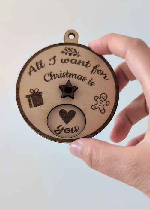 [Laser cut and engrave] Bola de Navidad con mensajes intercambiables
