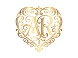 [Laser cut and engrave] Monogramme doré AR avec motif de cœur ornemental sur fond bordeaux