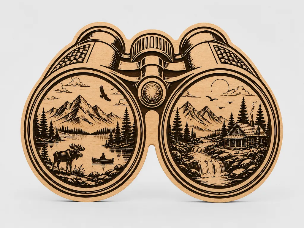 Binoculars Scenic Cut and Engrave