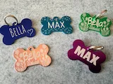[Laser cut and engrave] Personalized Bone Shaped Pet ID Tags for Dogs