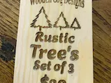 [Laser cut and engrave] Wooden Rustic Tree Set Hanging Tag