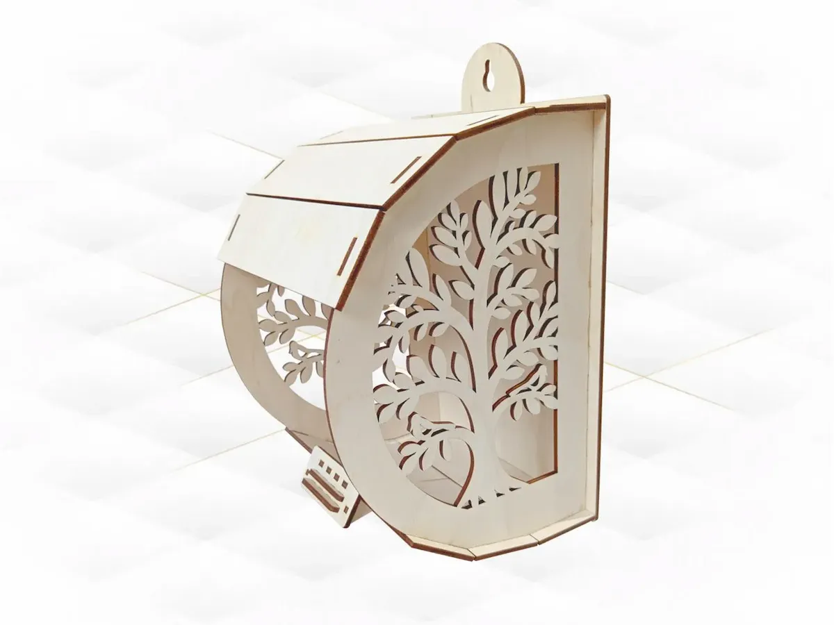 [Laser cut and engrave] Bird Feeders Tree Laser Cut Template, Garden House, Laser Cutting Design