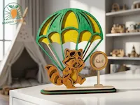 [Laser cut and engrave] 3D Parachute Badger Laser Cut File