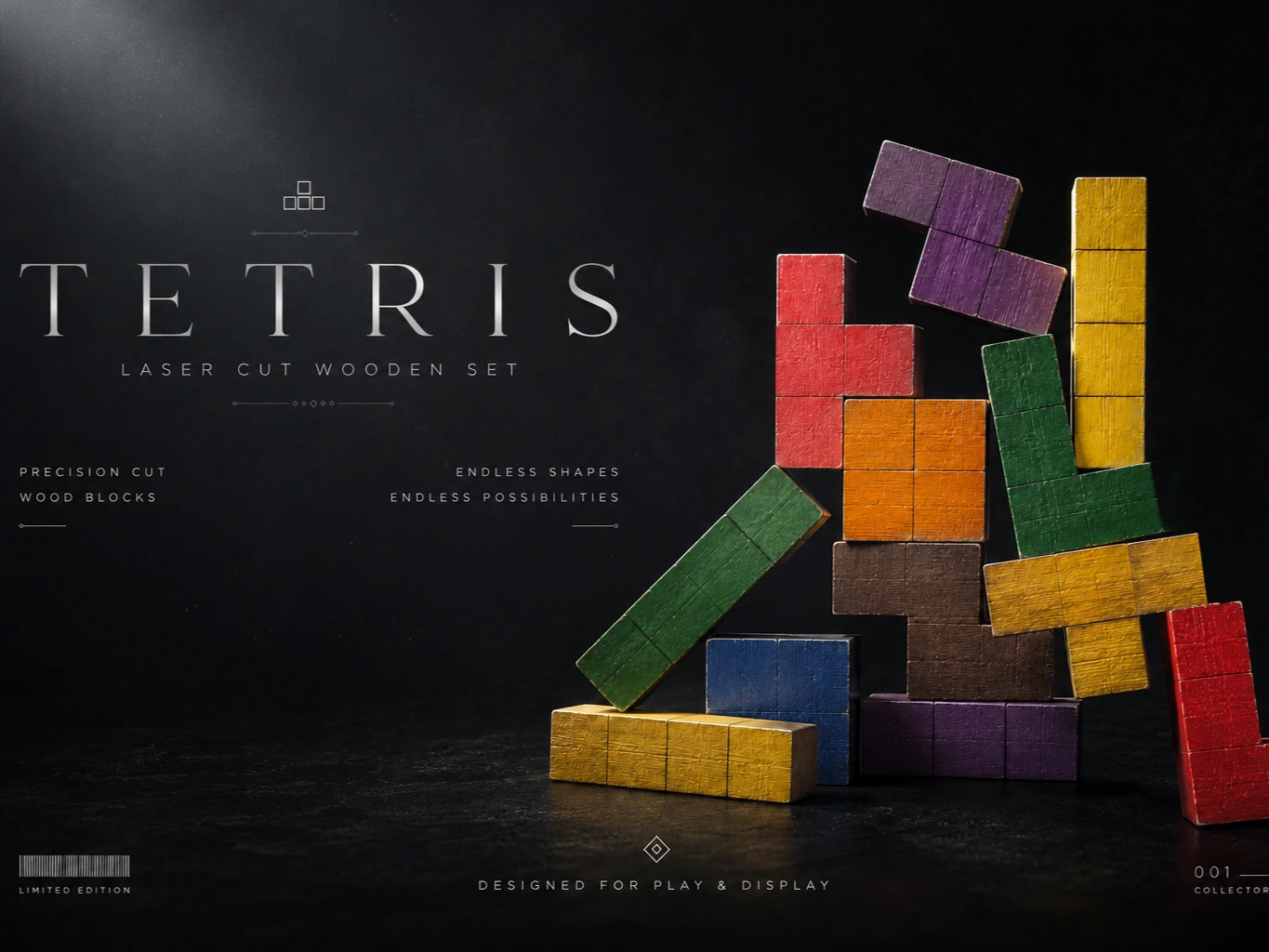 Laser Cut Tetris Set
