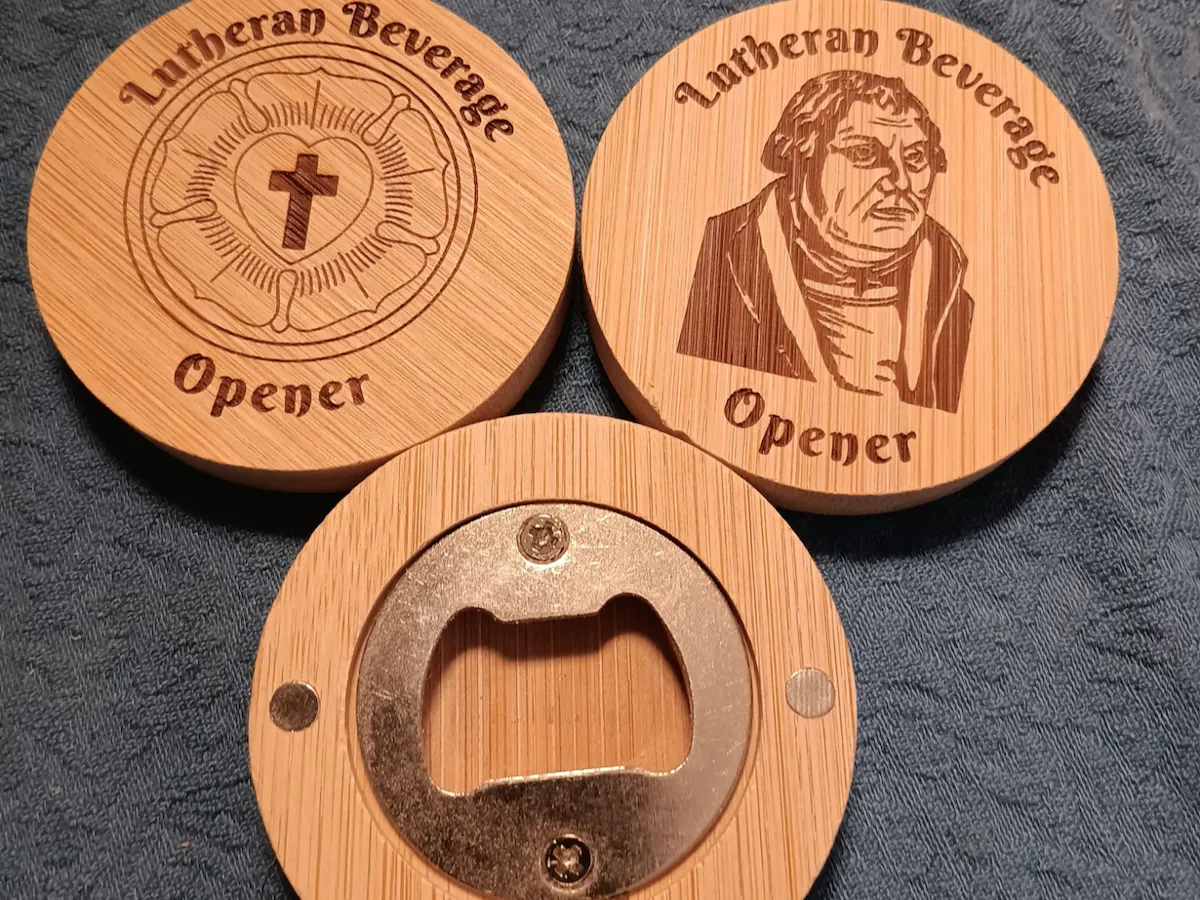 [Laser cut and engrave] Lutheran Beverage Opener