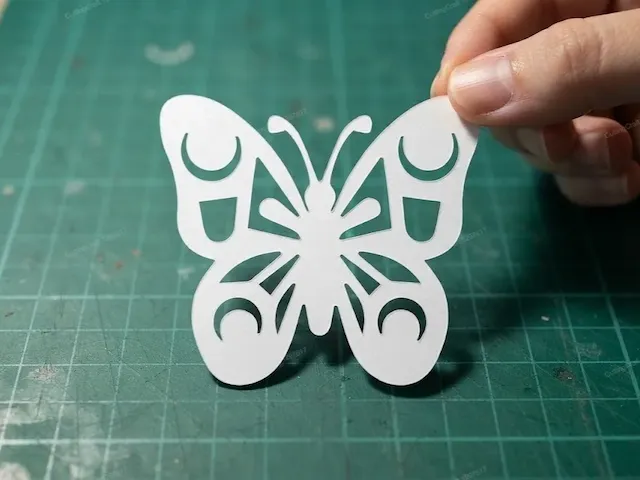 White Paper Butterfly Cutout Silhouette