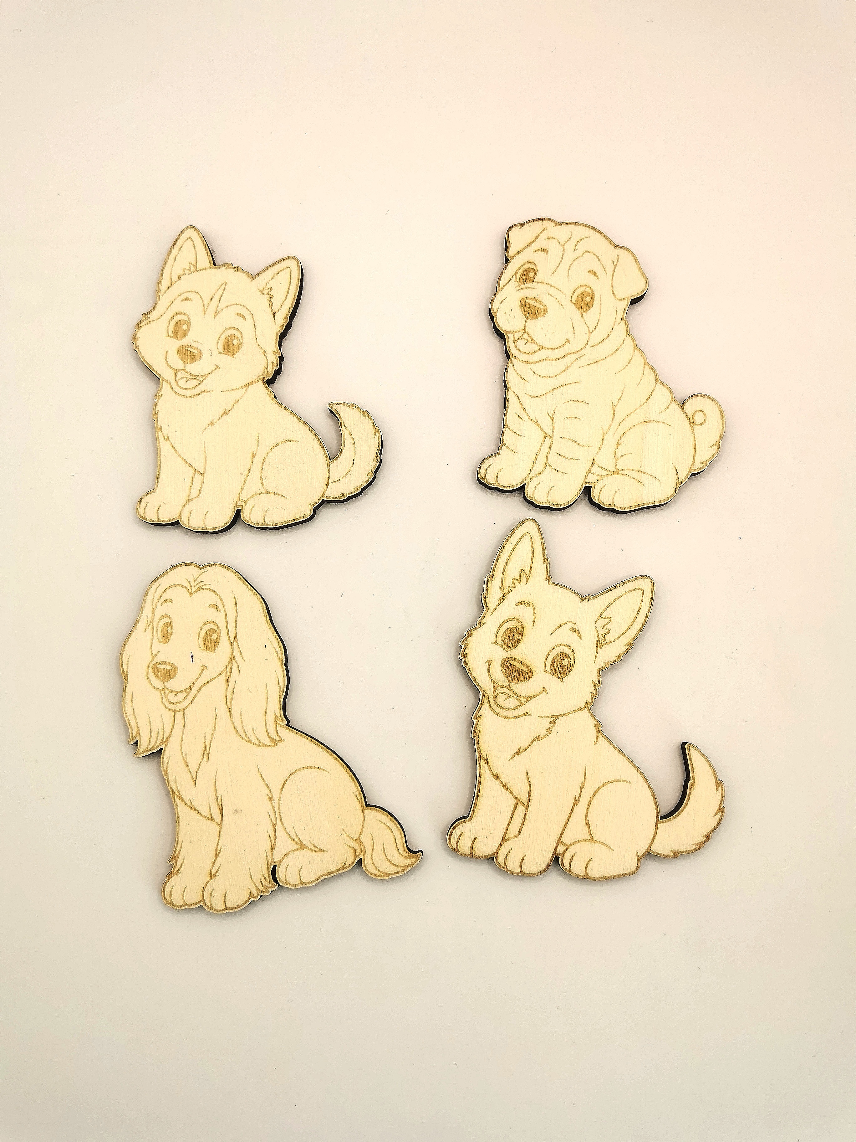 10 Puppy Fridge Magnets Bundle – Adorable Wooden Dog Magnet Collection, Laser Cut SVG & XCS Files for DIY Home Decor and Pet Lovers 3