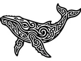 [Laser cut and engrave] Baleine avec motifs tribaux complexes