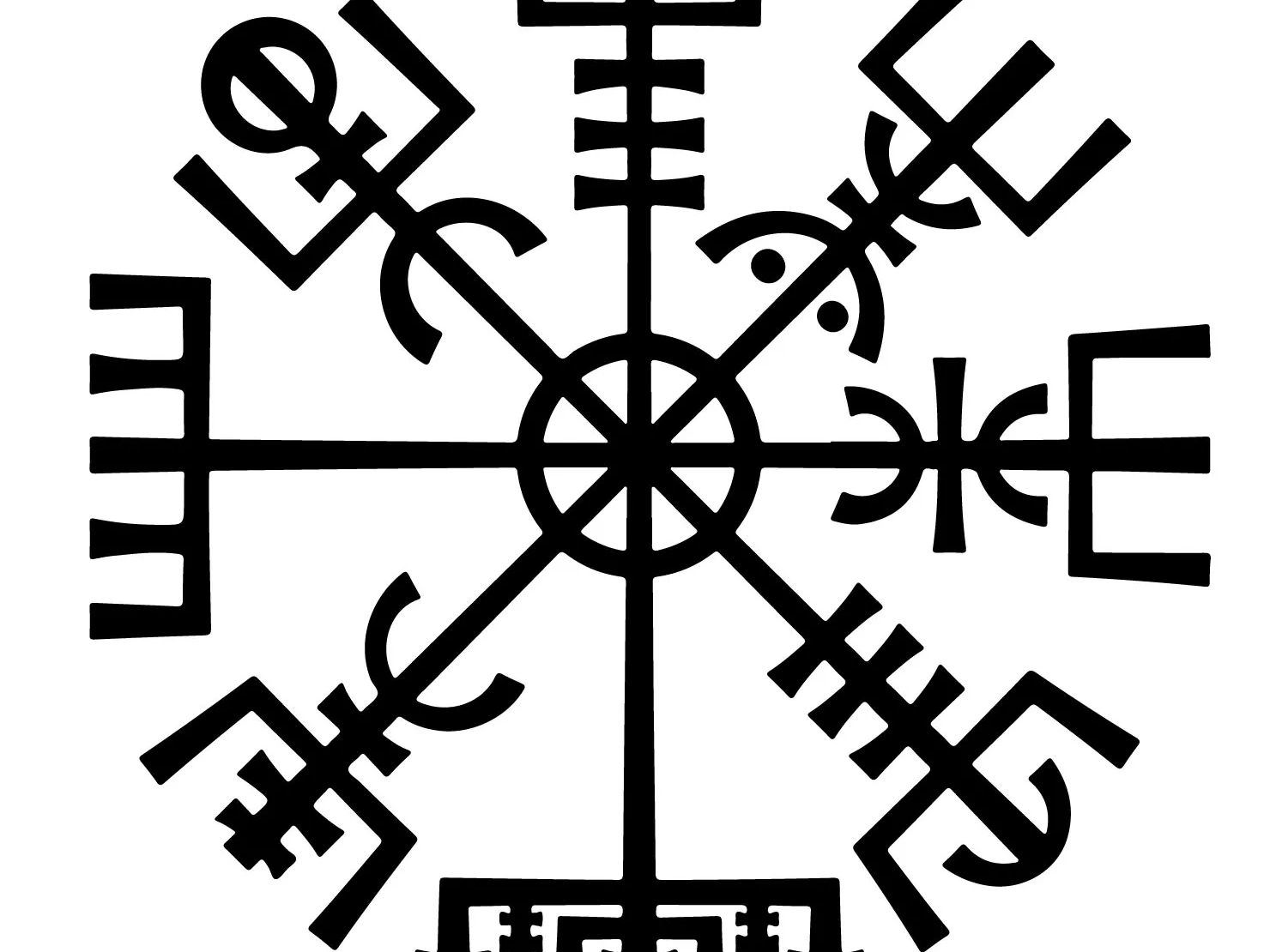 Variety of Vegvisir engravings