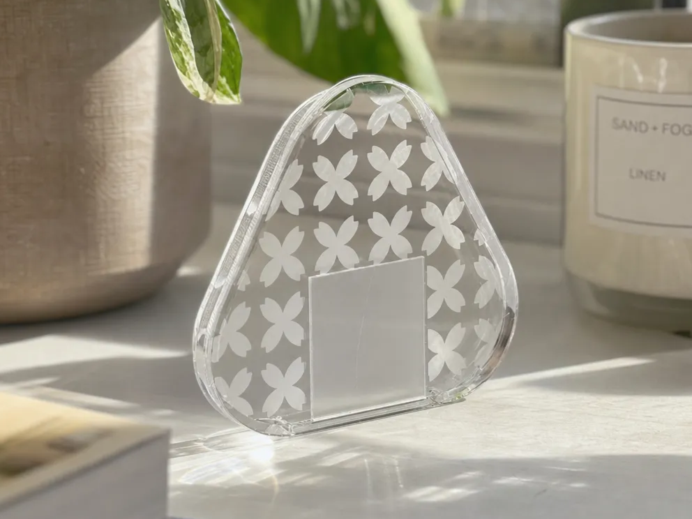 Sakura Pattern Transparent Acrylic Onigiri Ornament