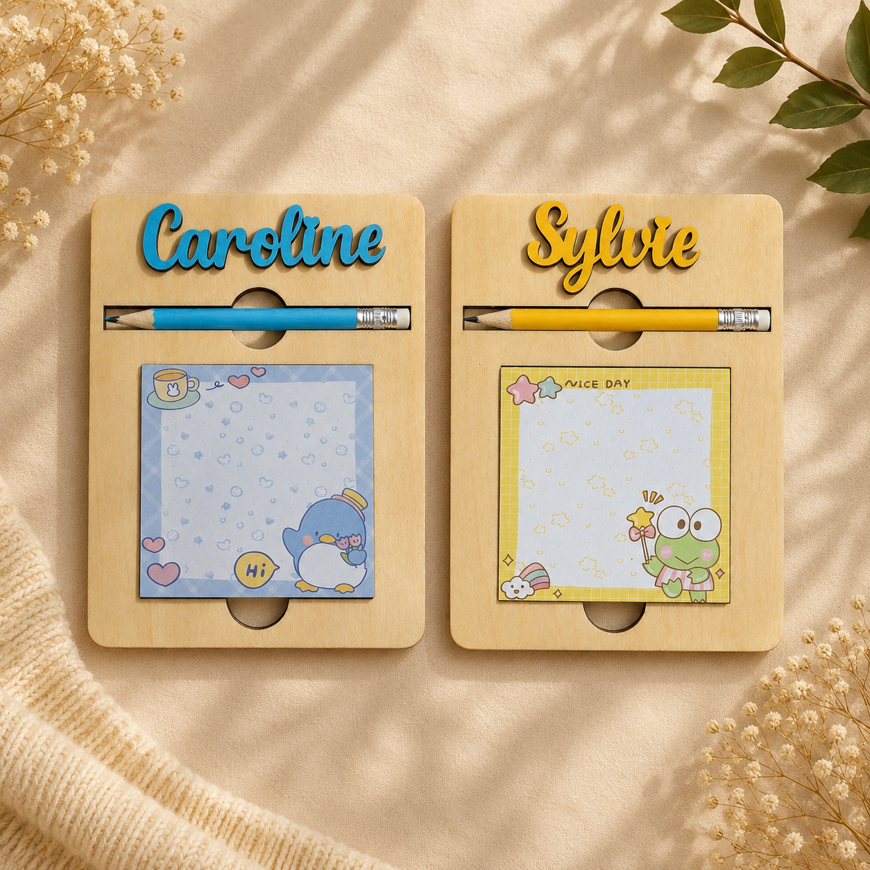 [Laser cut and engrave] Support bloc-notes et crayon pour bureau