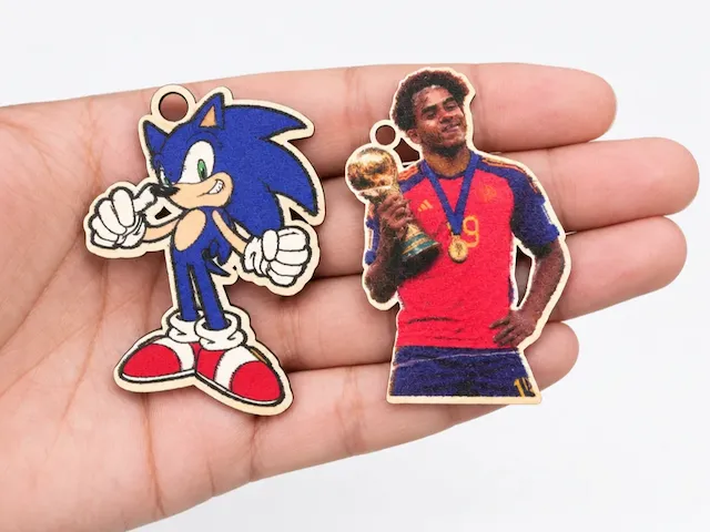 Sonic the Hedgehog and Soccer Player World Cup Champion Wooden Keychains