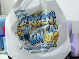 [DTF Printing,Laser cut and engrave] Mochila saco blanca con estampado de Lionel Messi y la selección argentina