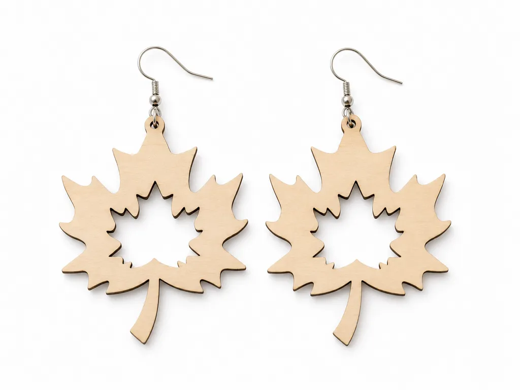 Maple Leaf Cutout Dangle Earrings