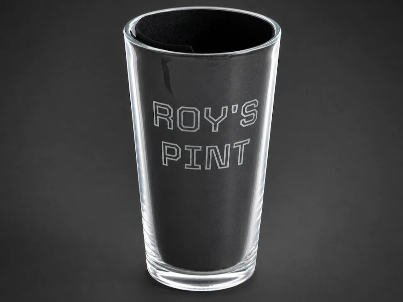 [Laser cut and engrave] Roy's Pint Personalized Glass Beer Tumbler