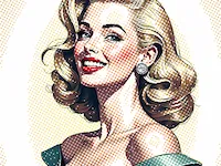 [Laser cut and engrave] Vintage Style Blonde Woman Portrait with Classic Hollywood Glamour