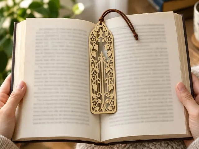 Floral Vine Wooden Laser-Cut Bookmark & Reading Accessory