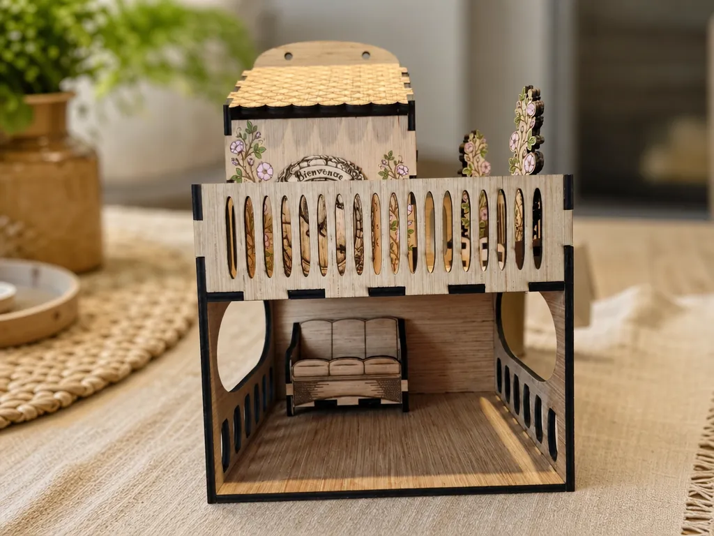 Cabane pour Oiseaux nichoir et sa mangeoire canapé