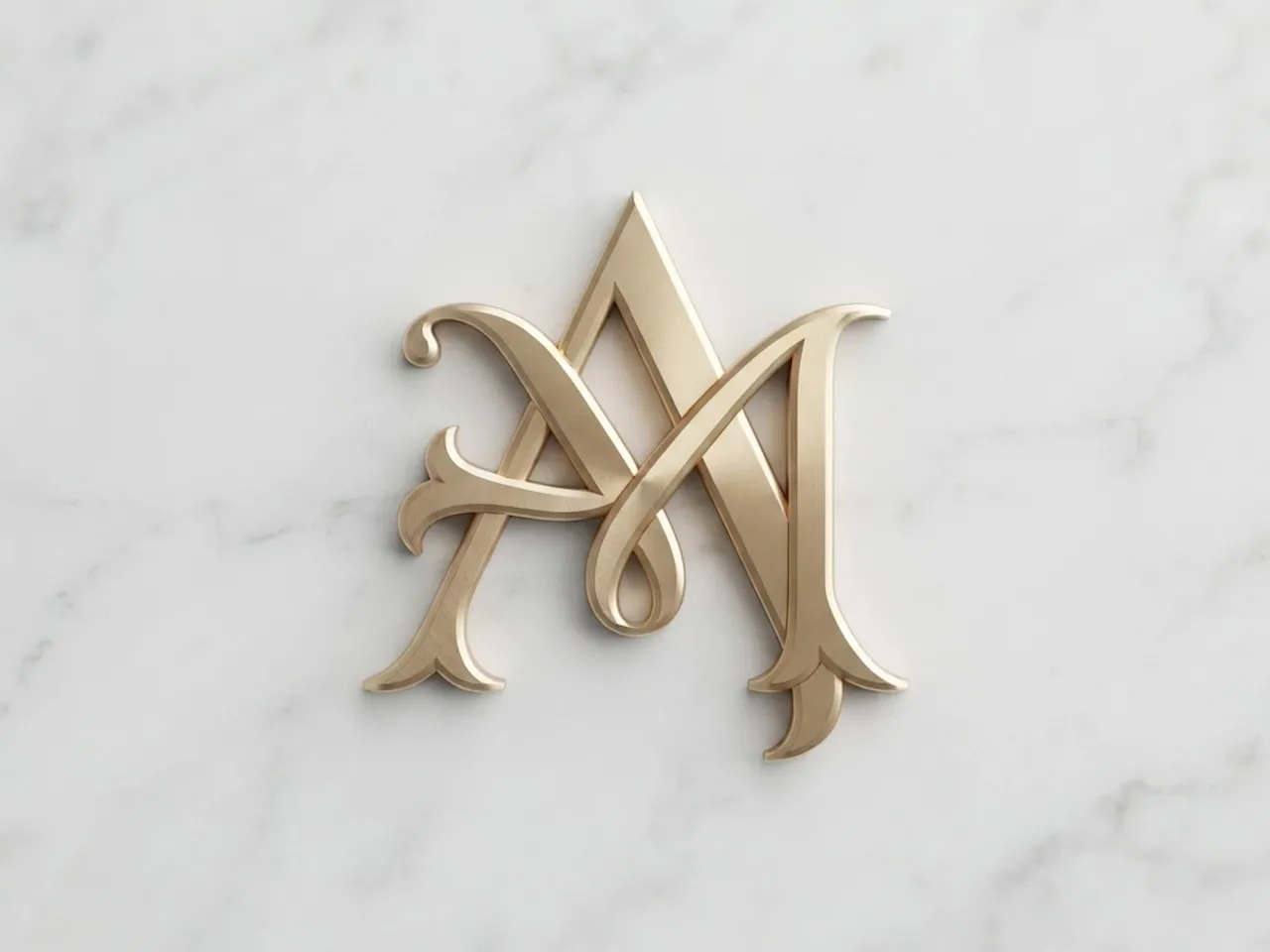 [Laser cut and engrave] Refined AM Ligature Monogram Logo