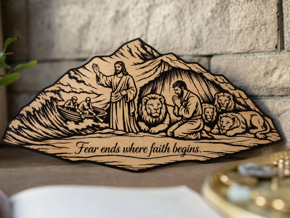 Fear Ends Where Faith Begins Religious Wall Art