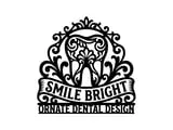 [Laser cut and engrave] Panneau mural décoratif Healthy Smile avec motif de dent pour cabinet dentaire