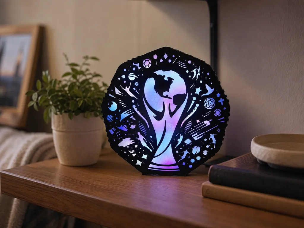 Lampe décorative lumineuse avec motif coupe du monde 2026