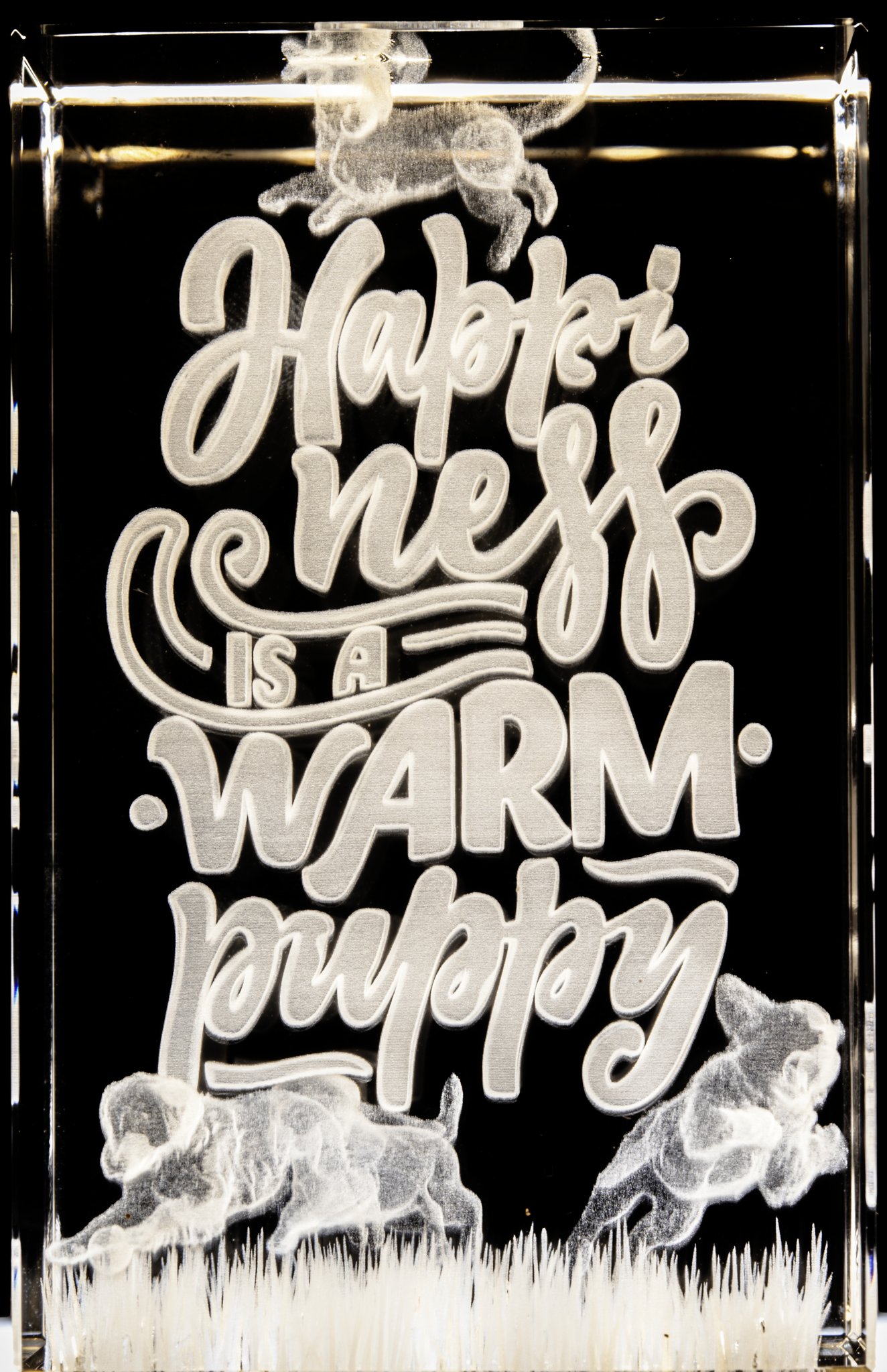 [Laser cut and engrave] Happiness is a Warm Puppy